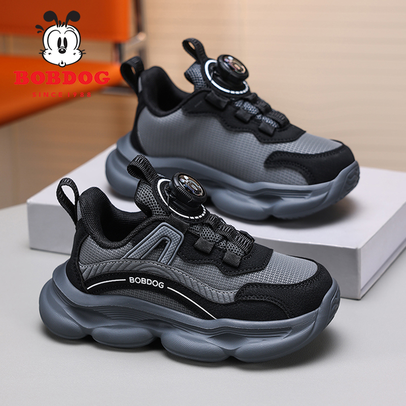 巴布豆男童秋冬季加绒二棉运动鞋