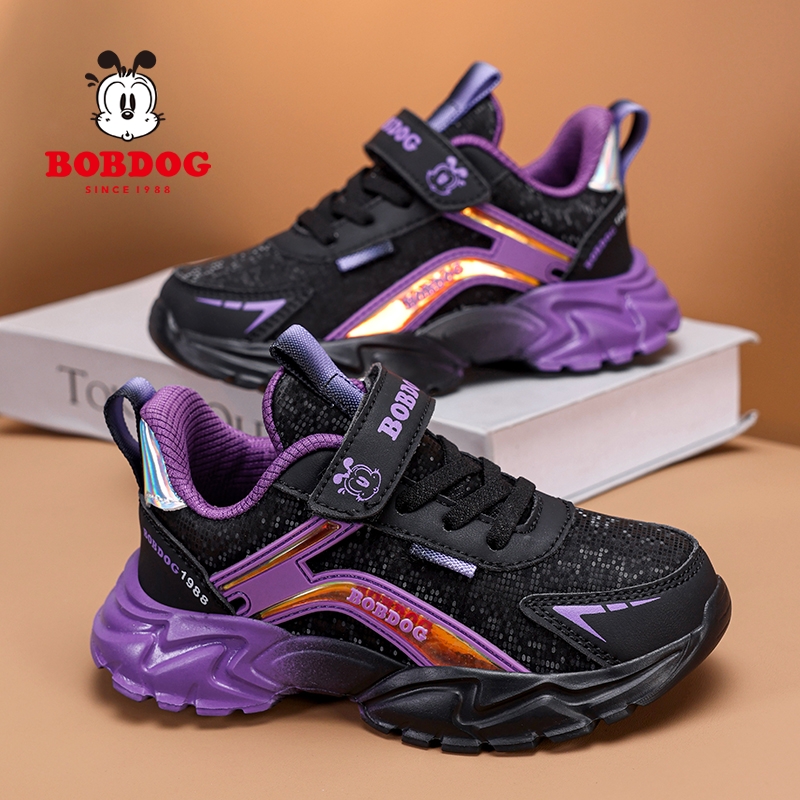 巴布豆女童运动鞋皮面防水秋冬季