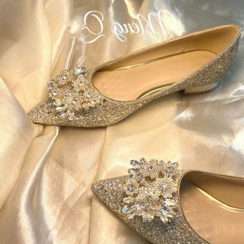 法式亮片结婚鞋2025新款新娘鞋禾秀婚纱两穿孕妇平底高跟鞋不累脚,女鞋,婚鞋,淘宝优惠券,粉丝福利购,淘宝优惠卷