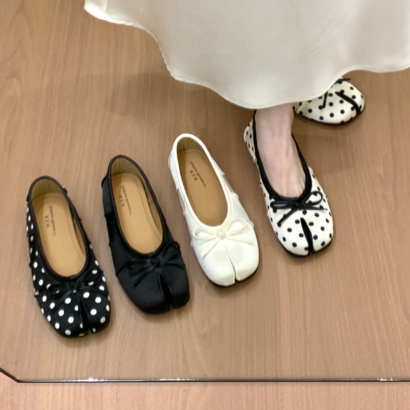 内增高芭蕾风波点分趾浅口单鞋女2026新款春夏一脚蹬玛丽珍马蹄鞋图片