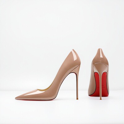 裸色高跟鞋女细跟2024年春夏新款12cm尖头浅口红底鞋性感职业单鞋