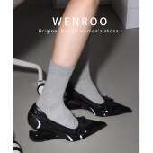 设计感小众不累脚高跟鞋 黑色尖头异形悬浮跟玛丽珍单鞋 女2025春季