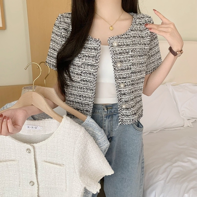 法式chic设计感小众小香风外套开衫女春季新款名媛洋气炸街短上衣