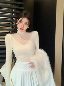 针织衫女秋冬内搭打底衫高级感修身显瘦百搭纯欲风独特别致小上衣