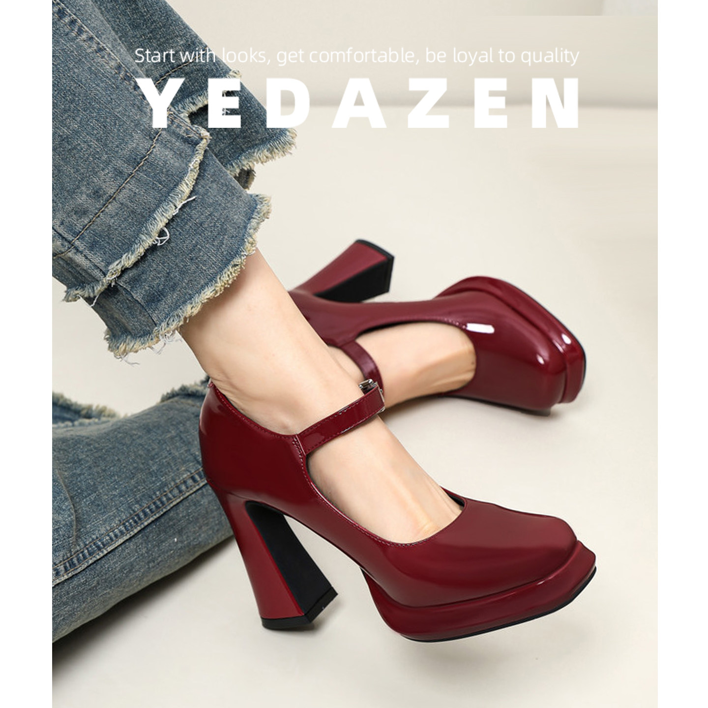 绝美不累脚婚鞋新娘鞋红色玛丽珍高跟鞋防水台粗跟单鞋女2026新款