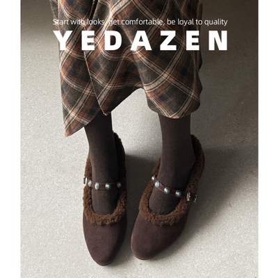 高级感增高羊羔毛毛毛鞋女外穿2025新款冬季加绒玛丽珍高跟鞋粗跟