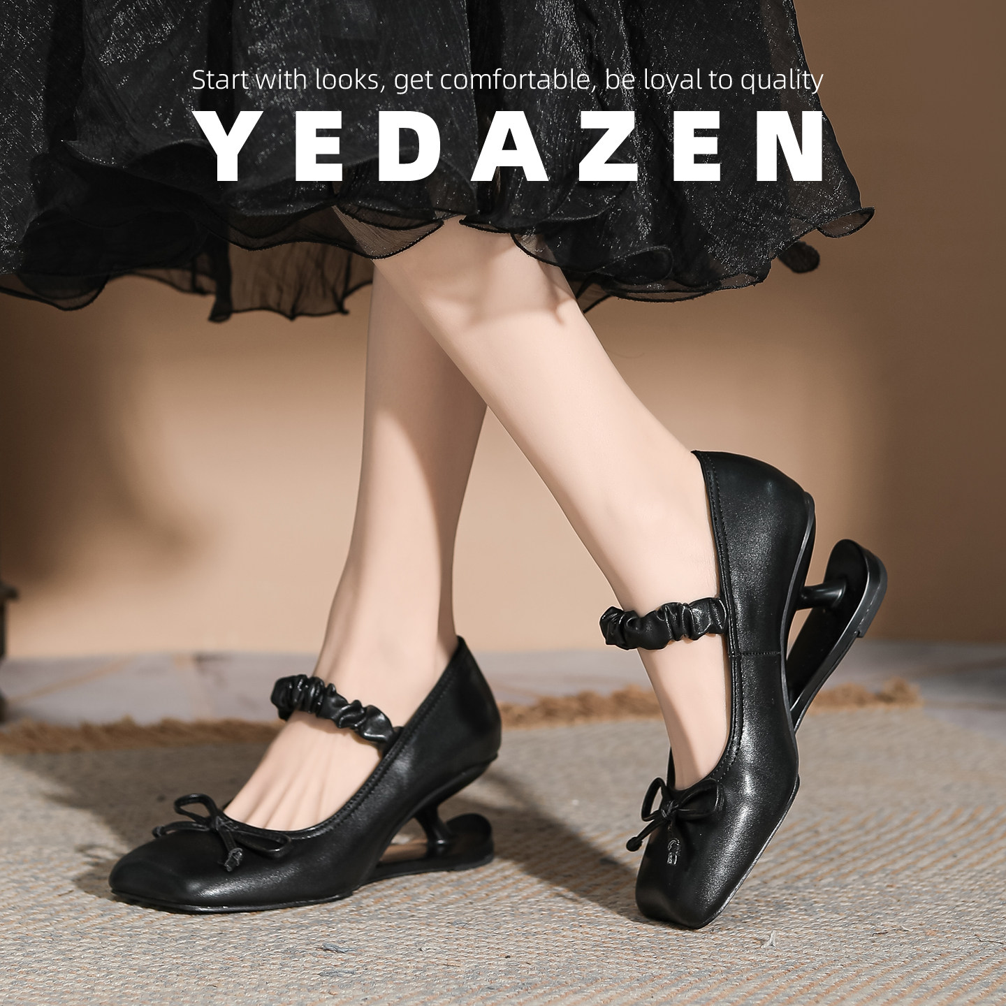 黑色玛丽珍高跟鞋异形粗跟蝴蝶结法式单鞋设计感小众2026春季新款