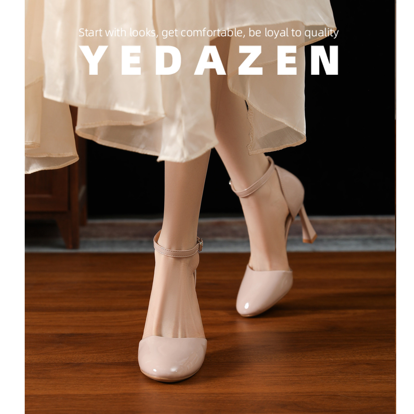 2026新款裸色高跟鞋法式包头凉鞋女夏季外穿小个子玛丽珍粗跟单鞋
