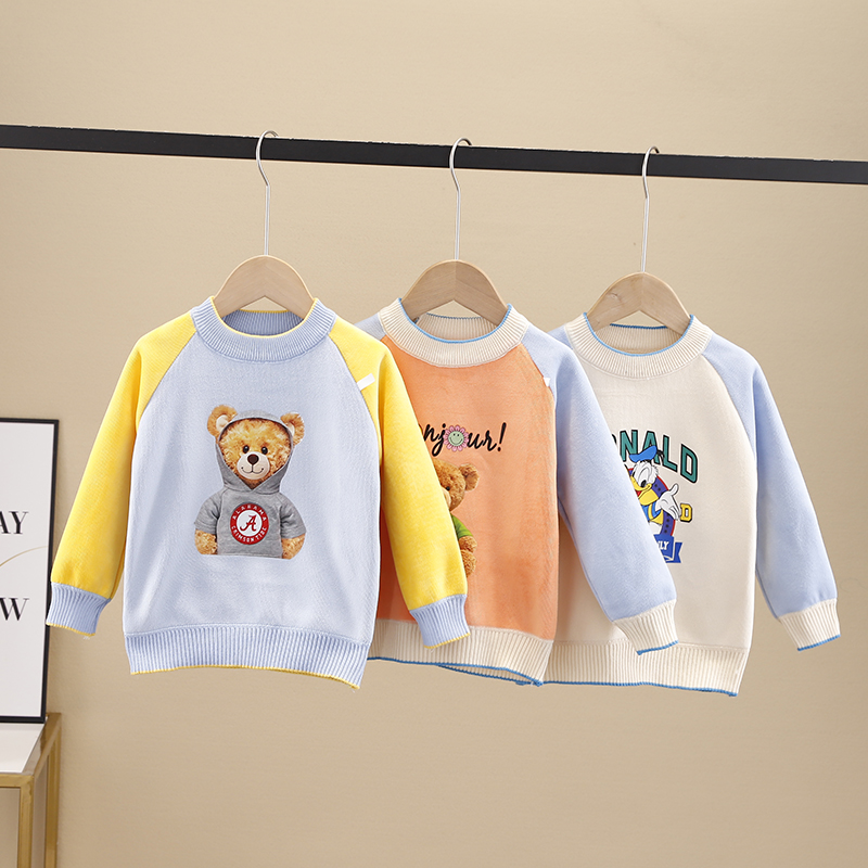 儿童毛衣男童春秋款打底衫宝宝冬季百搭针织套头上衣女童韩版衣服