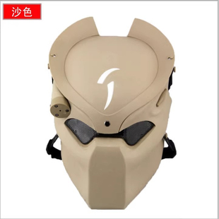 铁血战士异形大战cos面具带灯 隐者CS防护面罩 户外独狼游戏头盔