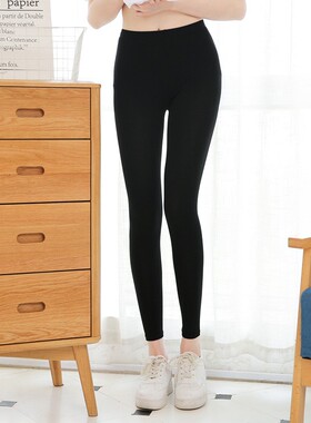 Stretch Cotton Capri Crop Leggings Tights 薄款大码高腰打底裤