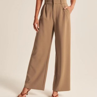 WideLeg Pants HighWaist Business Pocket Women Trousers Dress