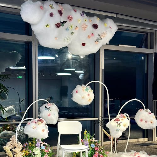 PVC无字铝塑管造型云朵主题布景装饰道具橱窗布置装饰幼儿园环创