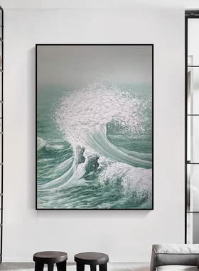 大芬村手绘砂岩立体油画抽象客厅