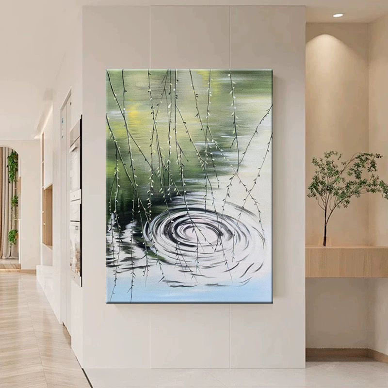 大芬村手绘油画时光知味抽象客厅背景墙装饰画小众复古玄关入户过