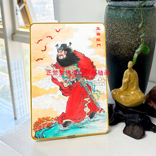钟馗引福驱邪摆台 玄关相框画桌面摆件来图定制挂画合金边框防水