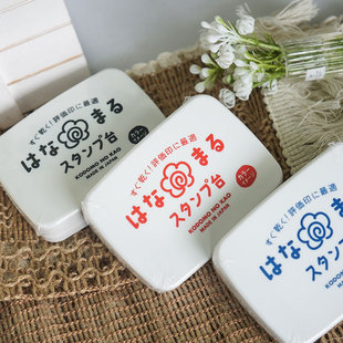 日本童颜KODOMO进口印台印泥速干水性印台手帐木头印章用黑红蓝色