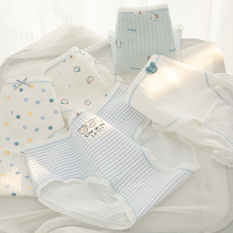 A类婴儿棉蓝系卡通少女内裤