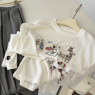 “快乐萌宠”凉感雪花棉 松弛感具象化 显瘦纸片人防晒衣空调罩衫