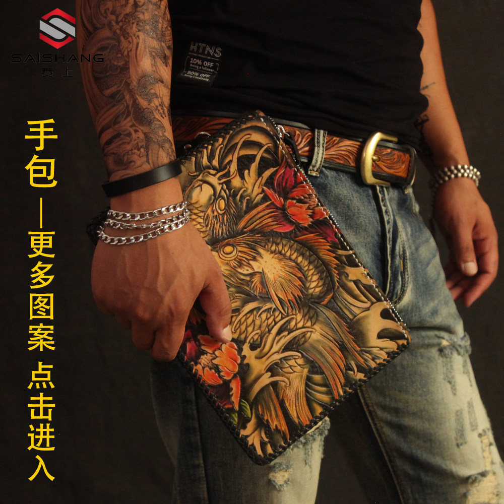 牛皮手工复古风信封包