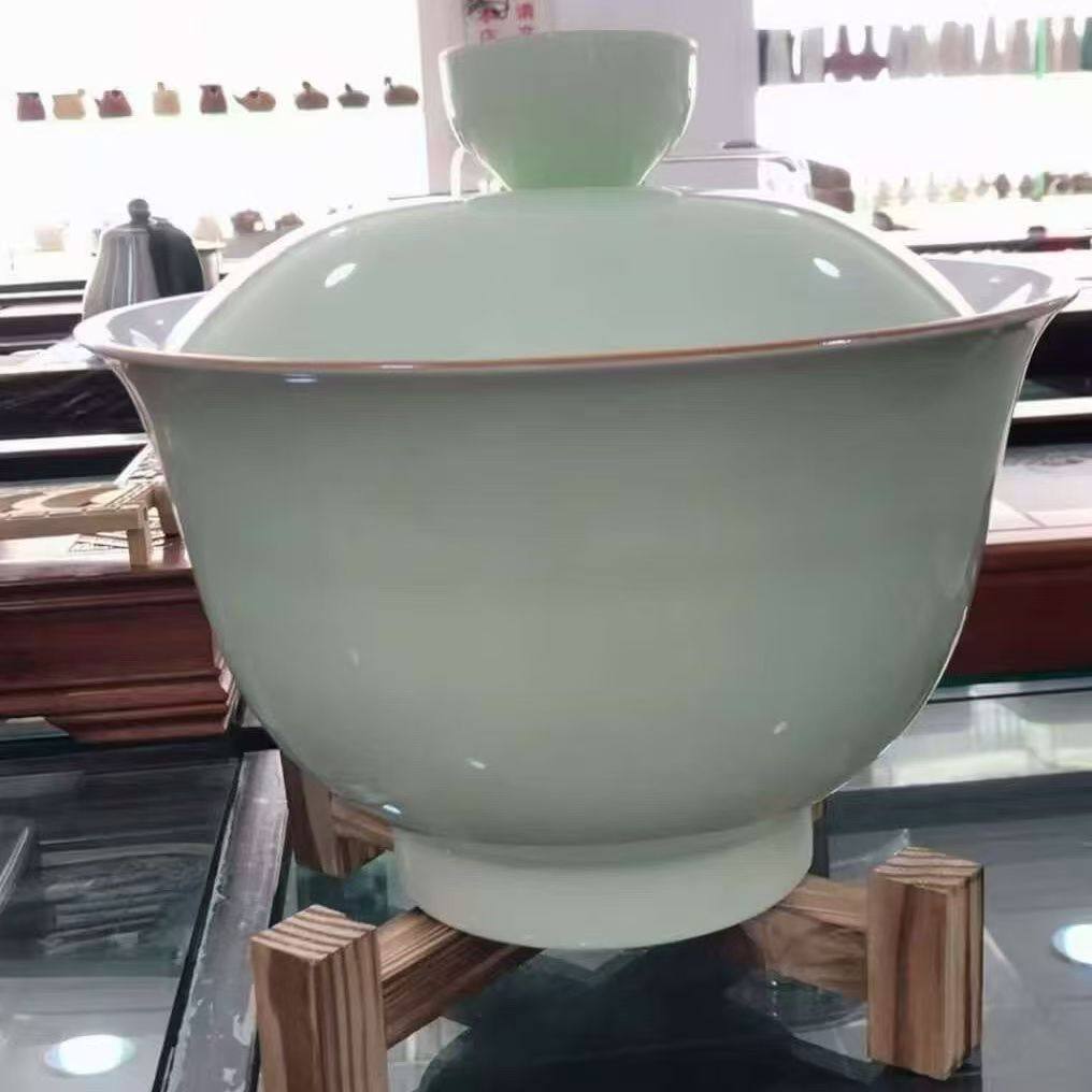 超级特大号二才大盖碗泡茶收纳储存大容量茶缸多人茶聚客厅摆件