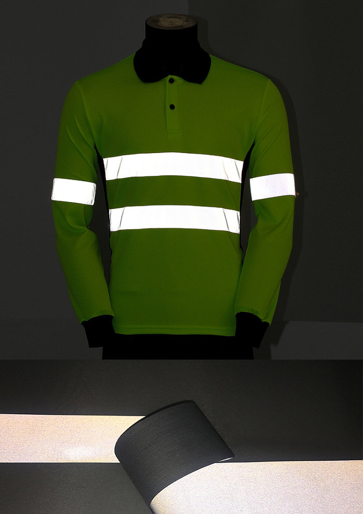 快干长袖翻领定做建筑制服反光衣