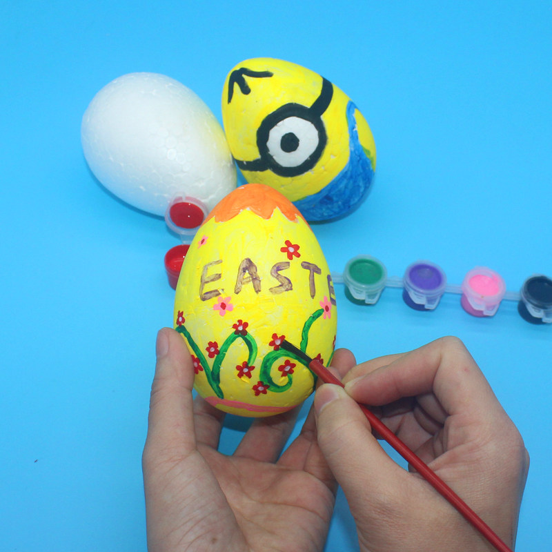 复活节彩蛋 珍珠泥复活蛋白坯泡沫蛋幼儿园儿童益智手工diy材料包