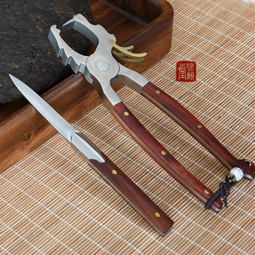 不锈钢撬茶刀茶钳套装