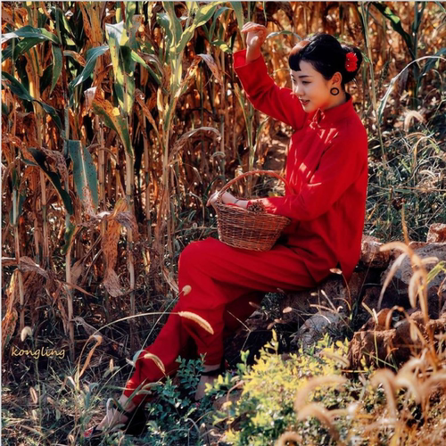 女款民族风红高粱九儿同款表演服