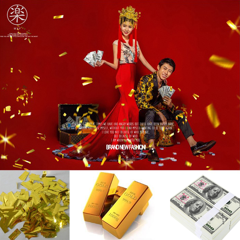 摄影古装金砖写真手撒金条道具