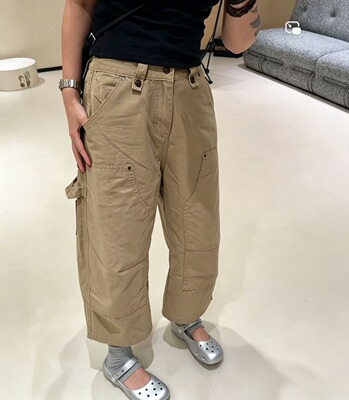 2026夏季新款洋气拼接工装牛仔裤女百搭休闲八分直筒裤潮