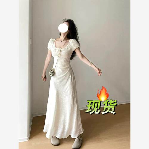 篱笆啦法式提花连衣裙女