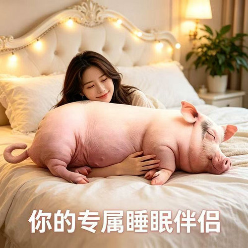 仿真猪抱枕玩偶可爱趴趴猪公仔毛绒玩具靠垫枕头生日礼物送男女孩