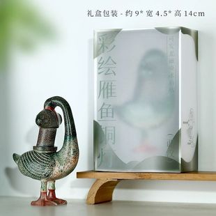 正品西安彩绘树脂雁鱼铜灯博物馆冰箱贴会发光旅游纪念品伴手礼