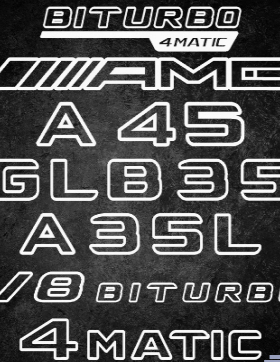 适用于奔驰AMG改装尾标A45轻量化GLB35装饰贴纸SMART拉花EQE4398