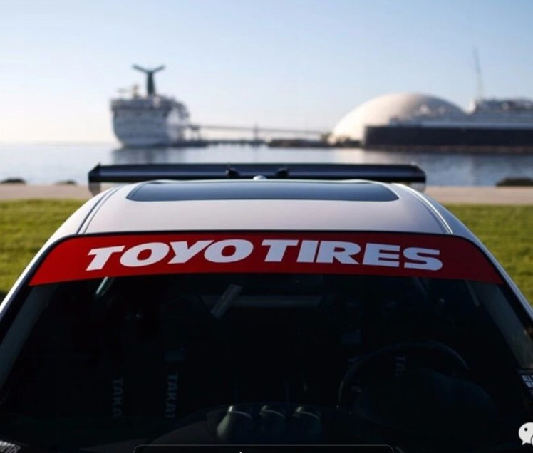 ?恐高癥TOYOTIRES前擋汽車(chē)車(chē)貼hellaflush改裝貼畫(huà)拉花JDM貼紙