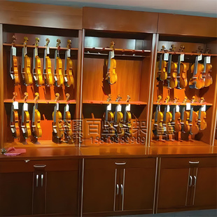 木制乐器展示柜小提琴萨克斯管乐展柜货架储物柜沃尔夫琴盒架定制