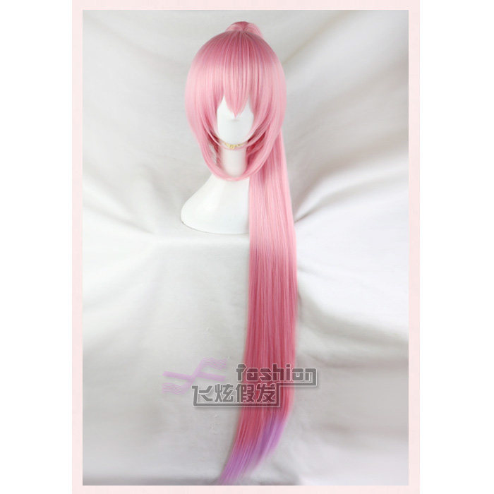 飞炫 V家巡音luka 金丝雀旗袍 樱粉紫渐变 cosplay假发