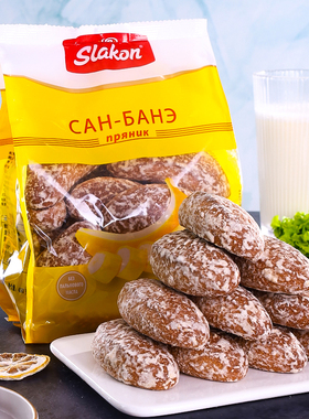 俄罗斯进口斯拉贡香蕉巧克力光头饼老式糕点黑麦面包代餐零食450g