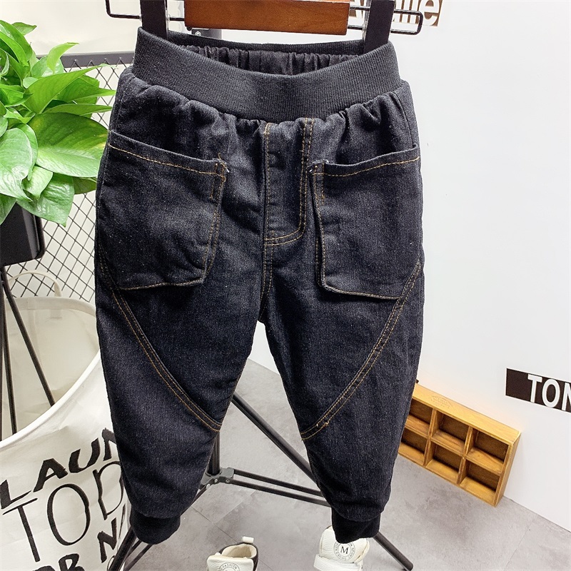 宝宝加绒加厚束脚裤冬款童装