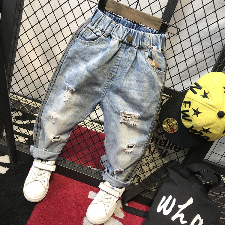 男童秋装2022新款2潮装3韩版牛仔裤4休闲裤5哈伦裤子6宽松7小脚裤