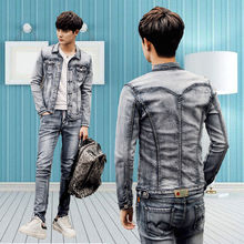 春季牛仔套装男士韩版潮流修身青年学生一套秋天外衣服休闲两件套