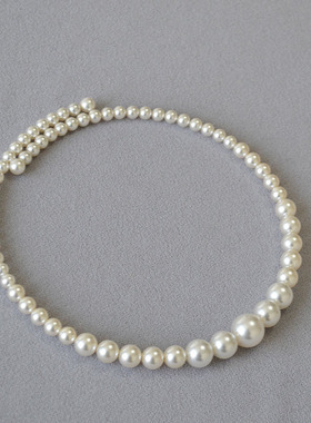 法式优雅正圆高亮人造珍珠简约时尚高级感不掉色项圈项链choker女