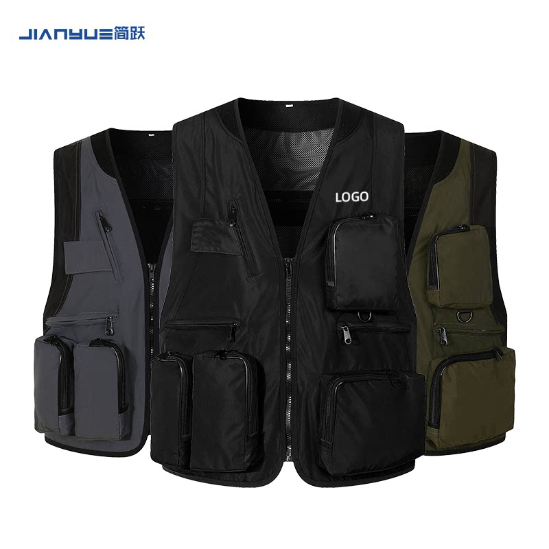 多口袋摄影马甲定制工作服印字