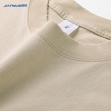 定制t恤印logo工作服班服纯棉水洗做旧磨破短袖团体聚会来图订制
