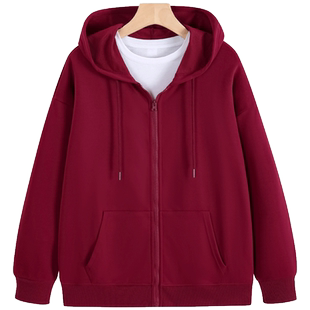 定制卫衣印logo工作服春秋款连帽拉链班服定制外套团队服装刺绣字