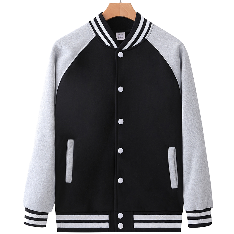 摇粒绒棒球服加绒加厚可印字印图
