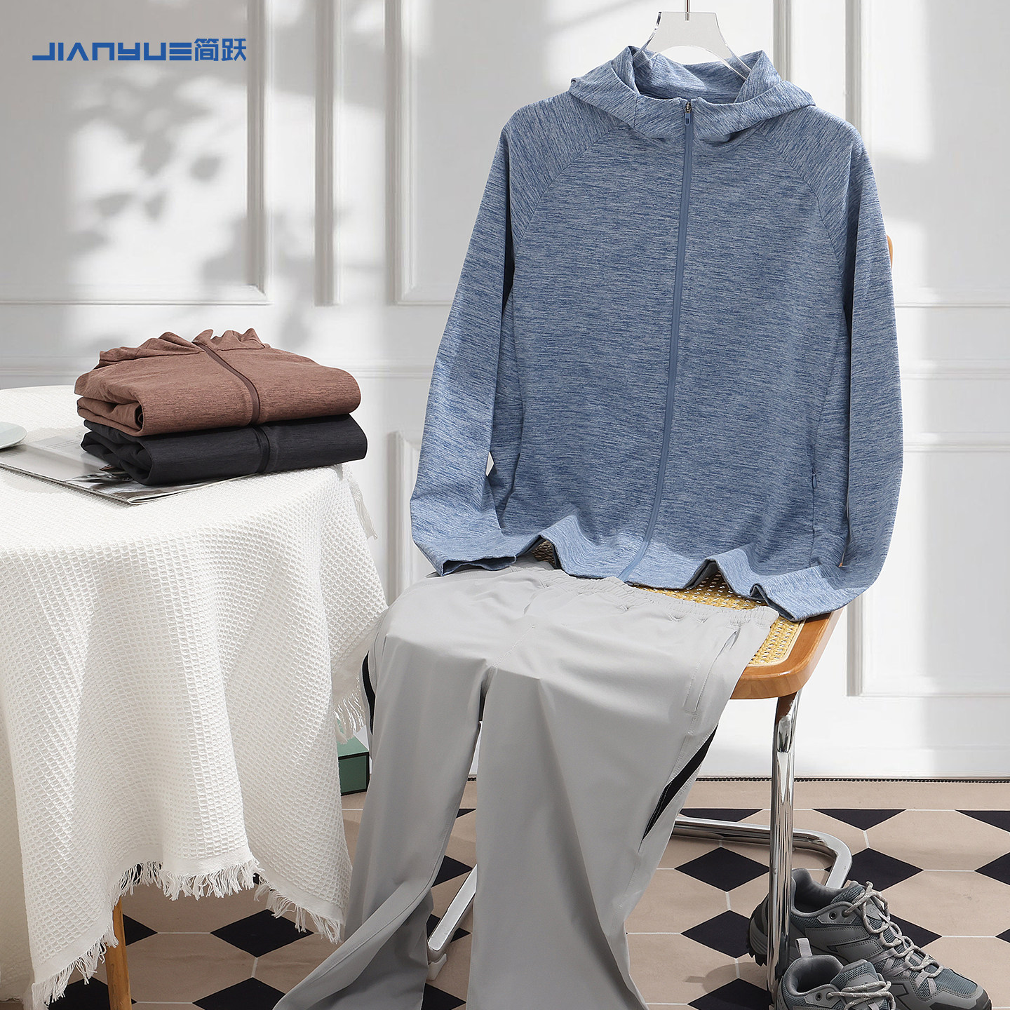 超薄运动拉链帽衫定制工作服外套