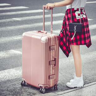 铝框拉杆箱20登机箱24玫瑰金旅行李包男女学生可爱韩版26/28/29寸