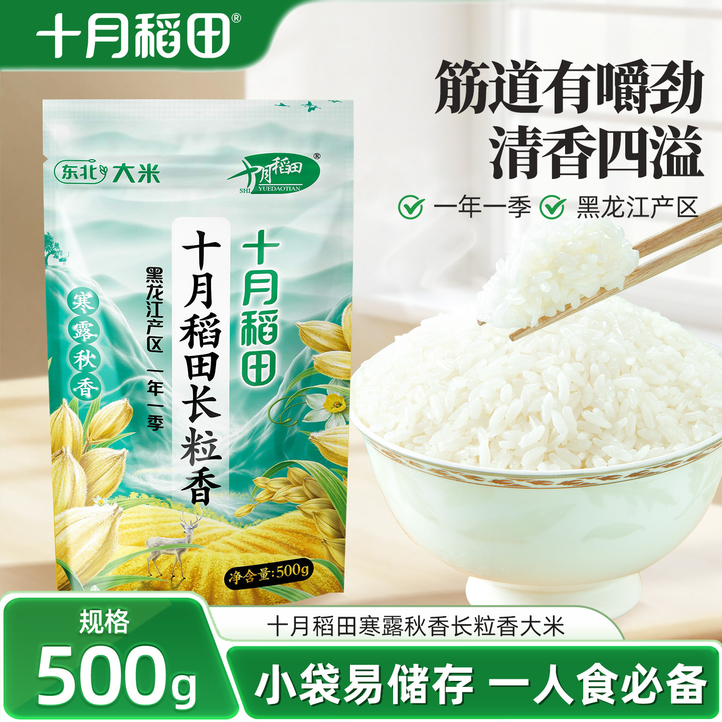 十月稻田寒露秋香长粒香大米图片